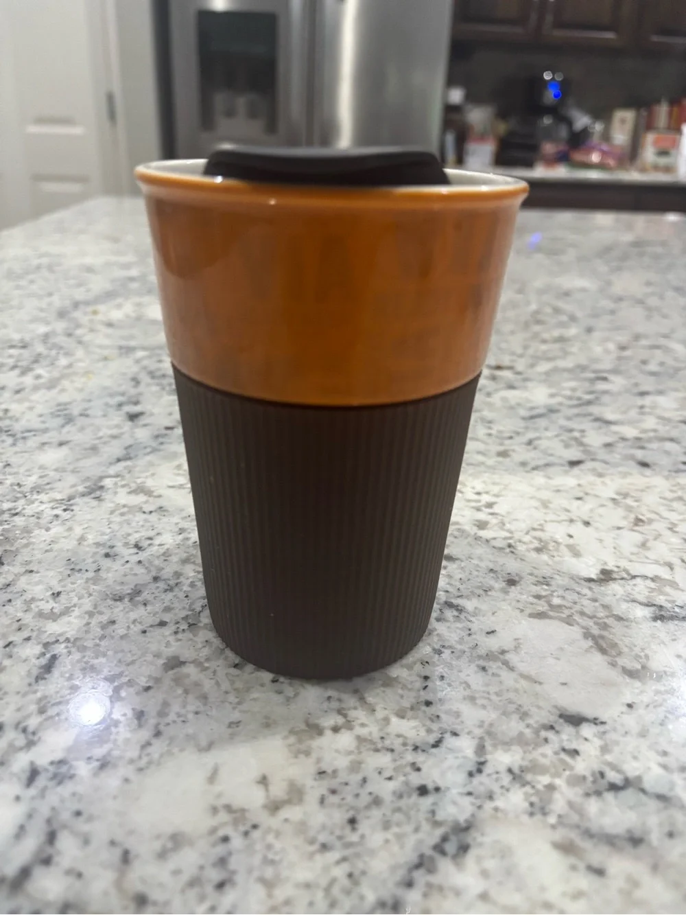 Vintage Vibe Starbucks 2011 Collectible Orange Ceramic 8oz Tumbler MCM Retro